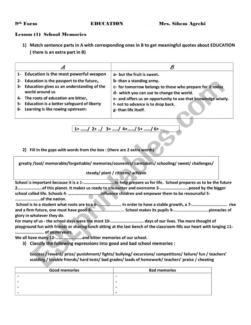 school memories module 2 education