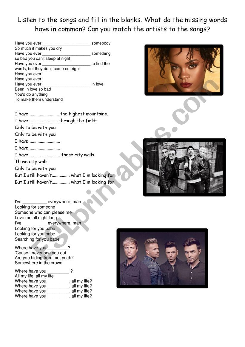 Song potpourri with present perfect