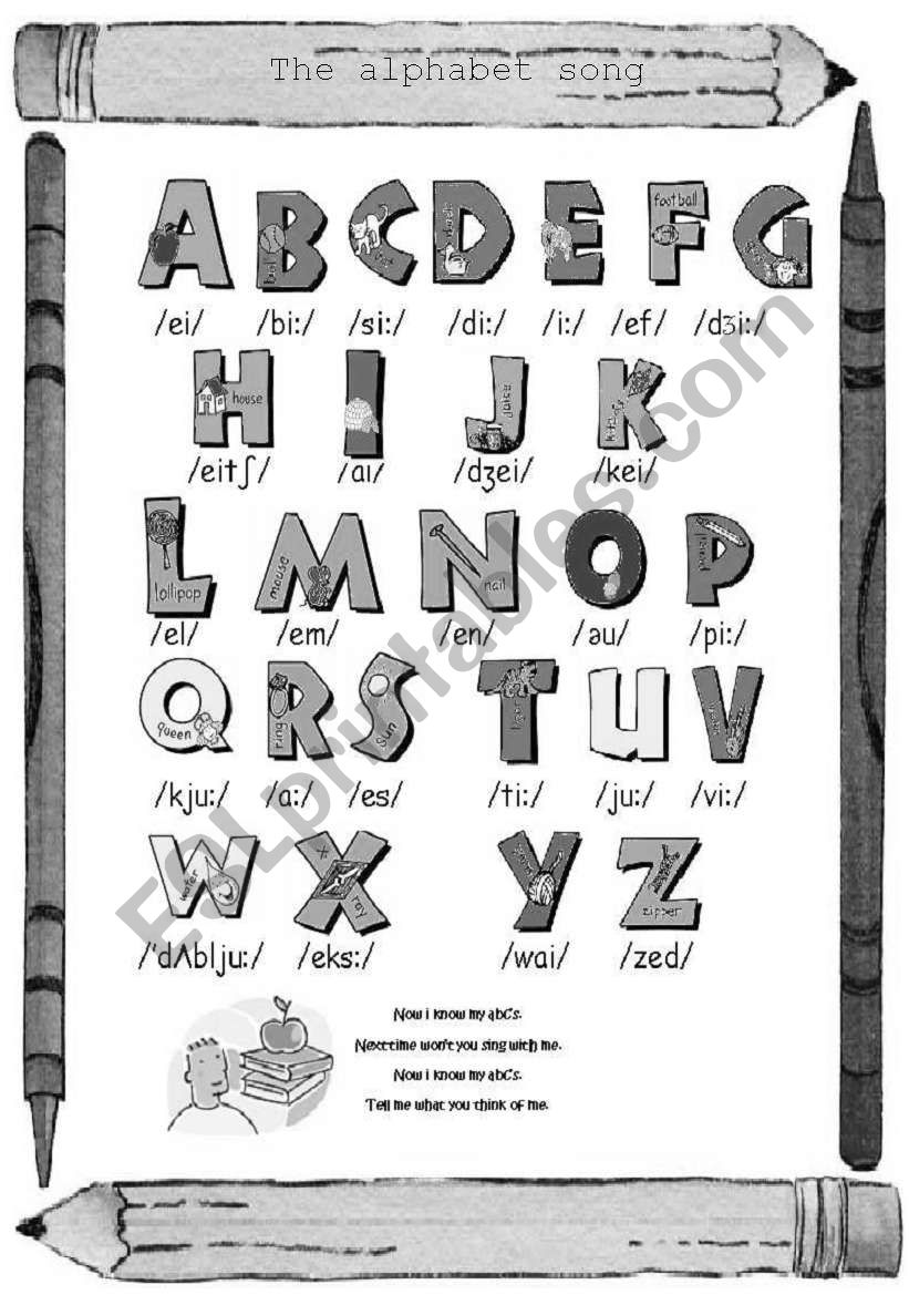 The Alphabet song (grey scale)