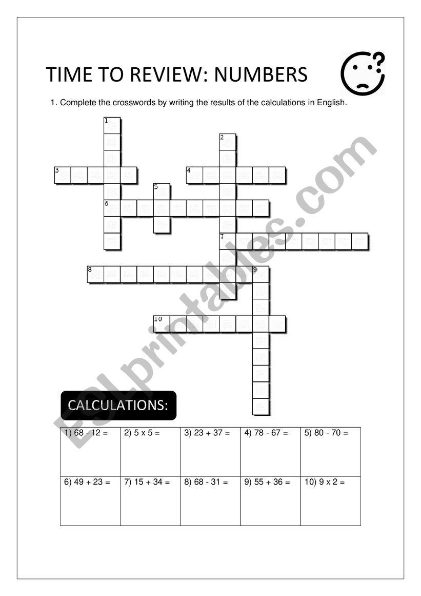 EXTRA EXERCISES ABOUT NUMBERS 0-100