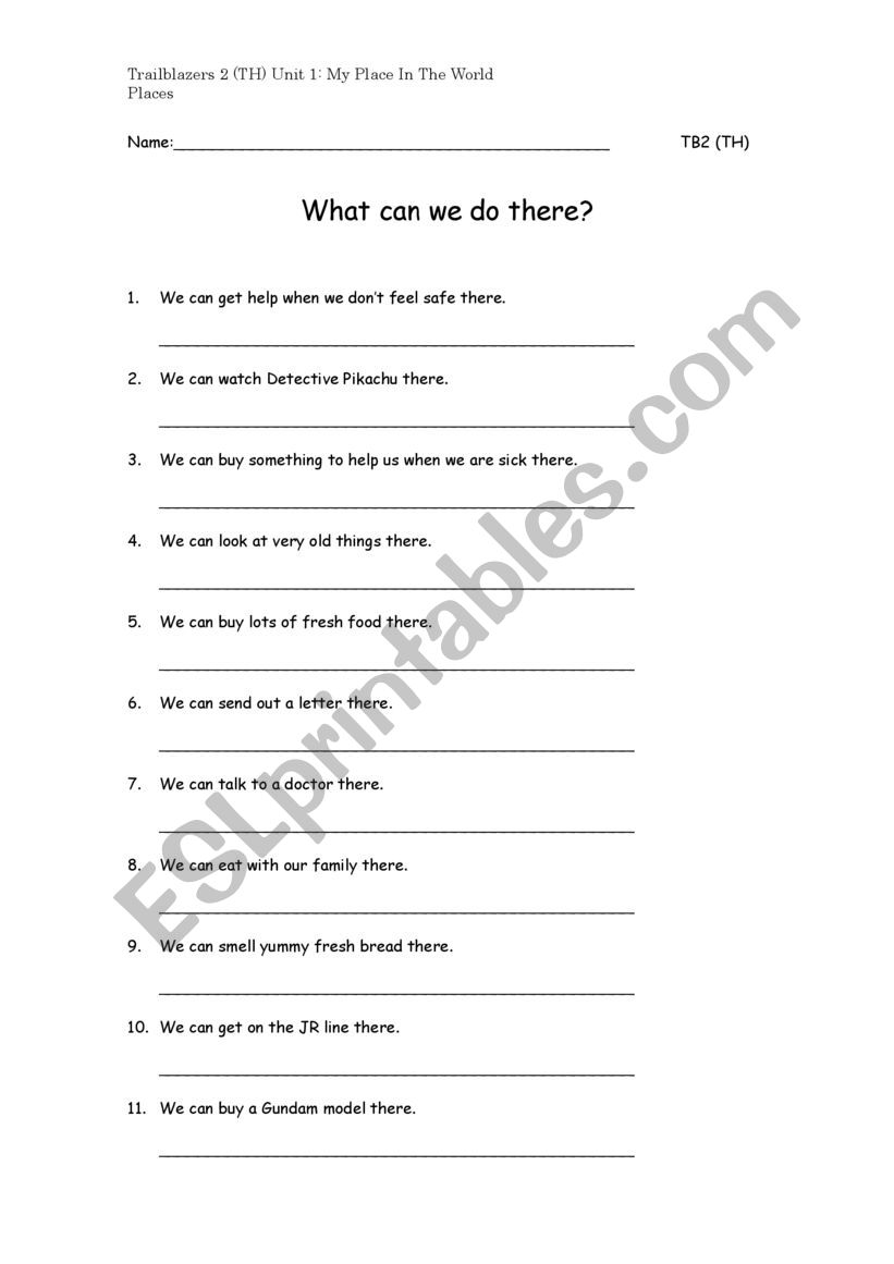 What Can We Do There? worksheet