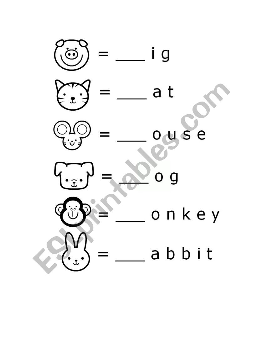 Animals worksheet