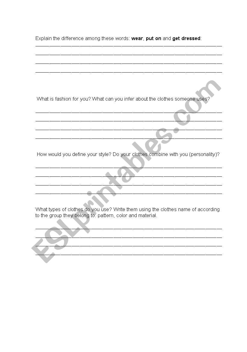 What is fashion? worksheet
