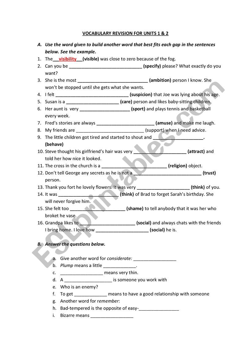 Close Up B1+ (plus) units 1-2 vocabulary