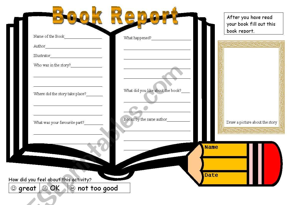 book report template 2 worksheet