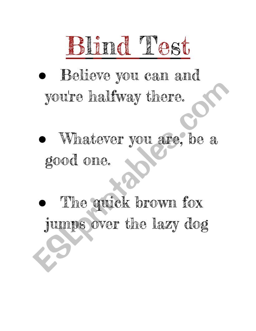 Typing Test worksheet