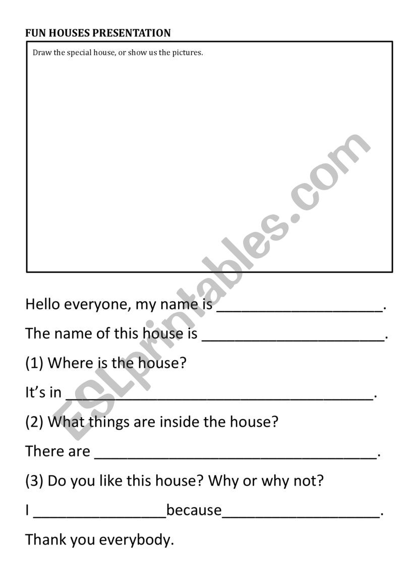 Fun Houses worksheet