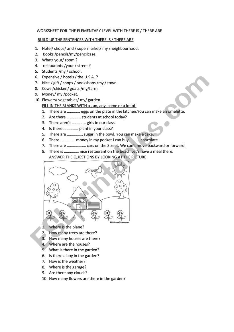 there is ,there are worksheet