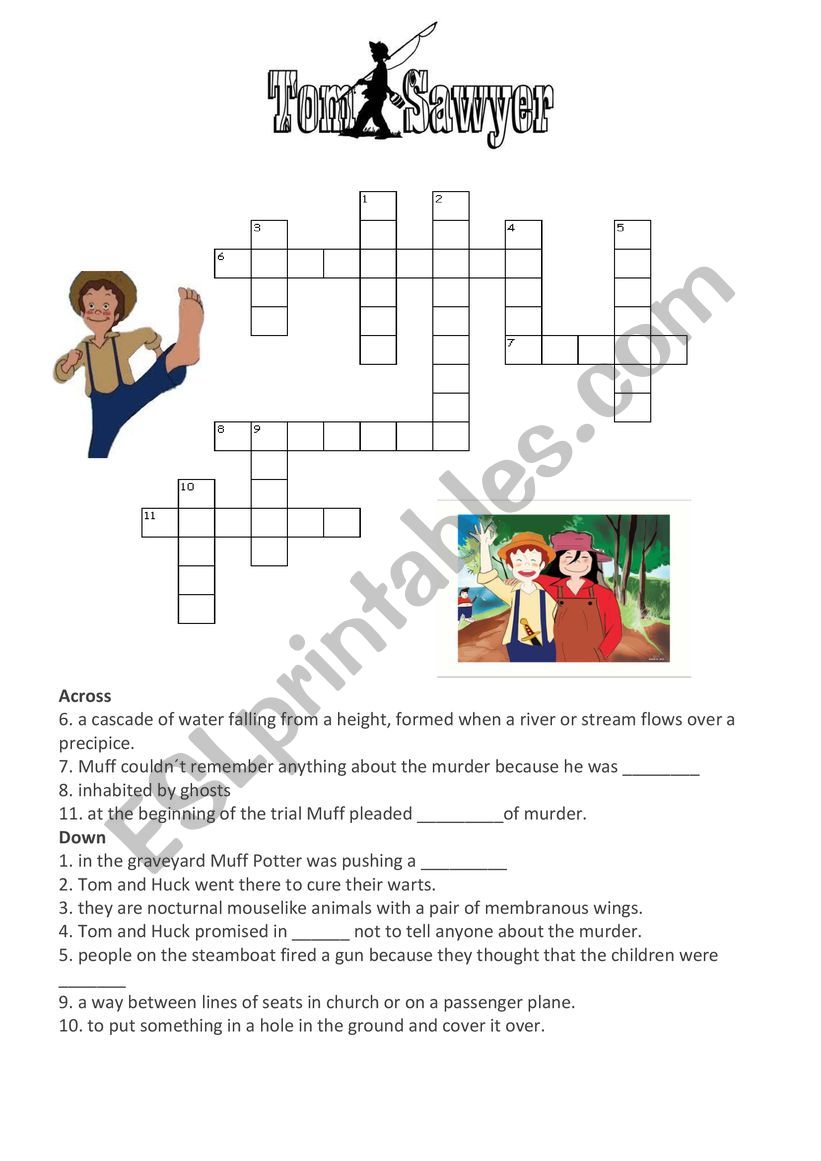 Tom Sawyer Crossword worksheet