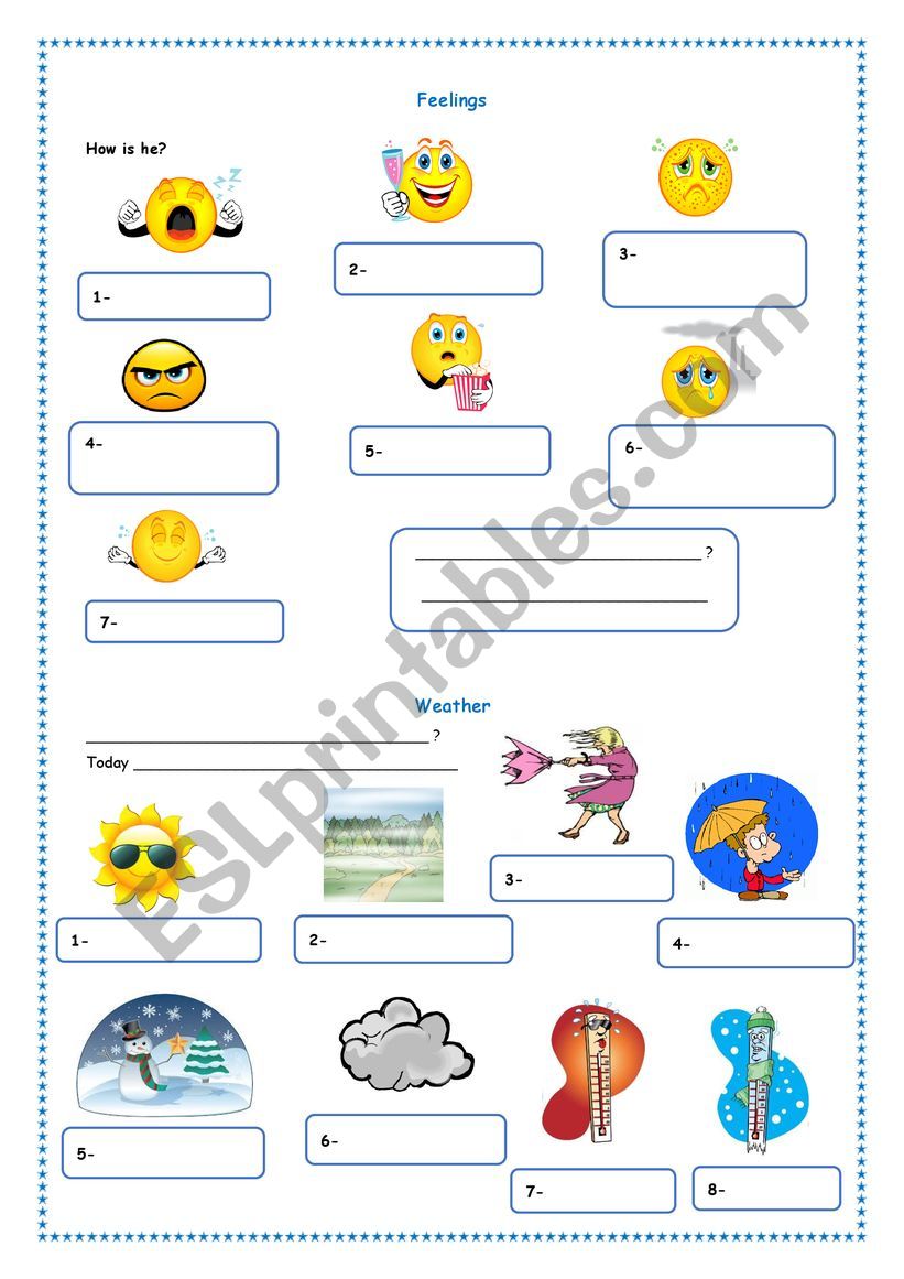 Feelings & weather worksheet