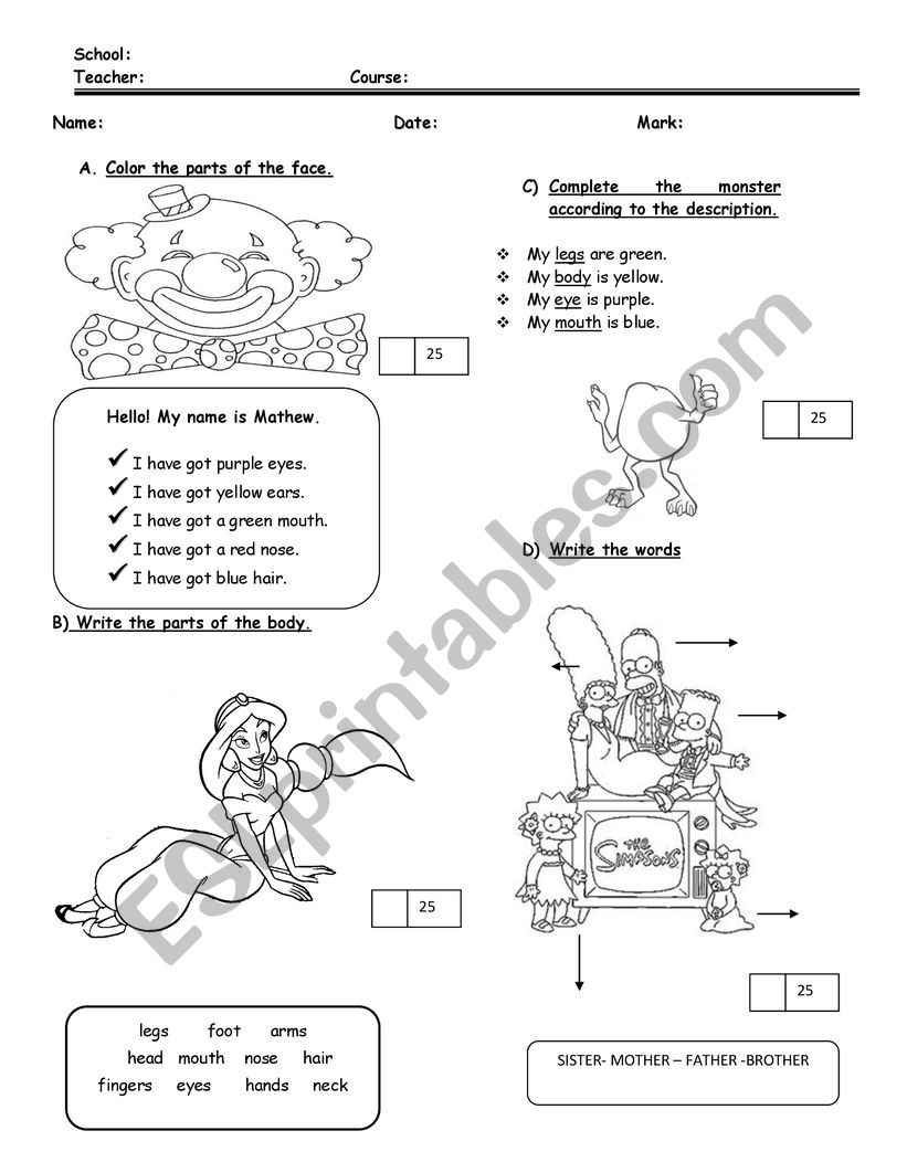 TEST worksheet