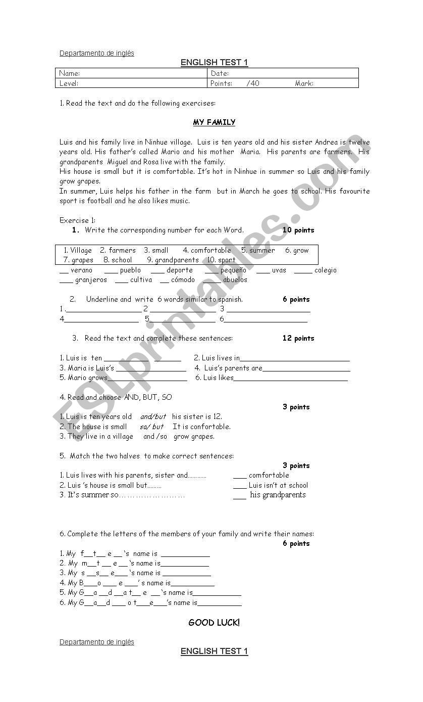 english test 
