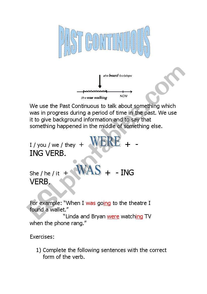 Past Continuous worksheet