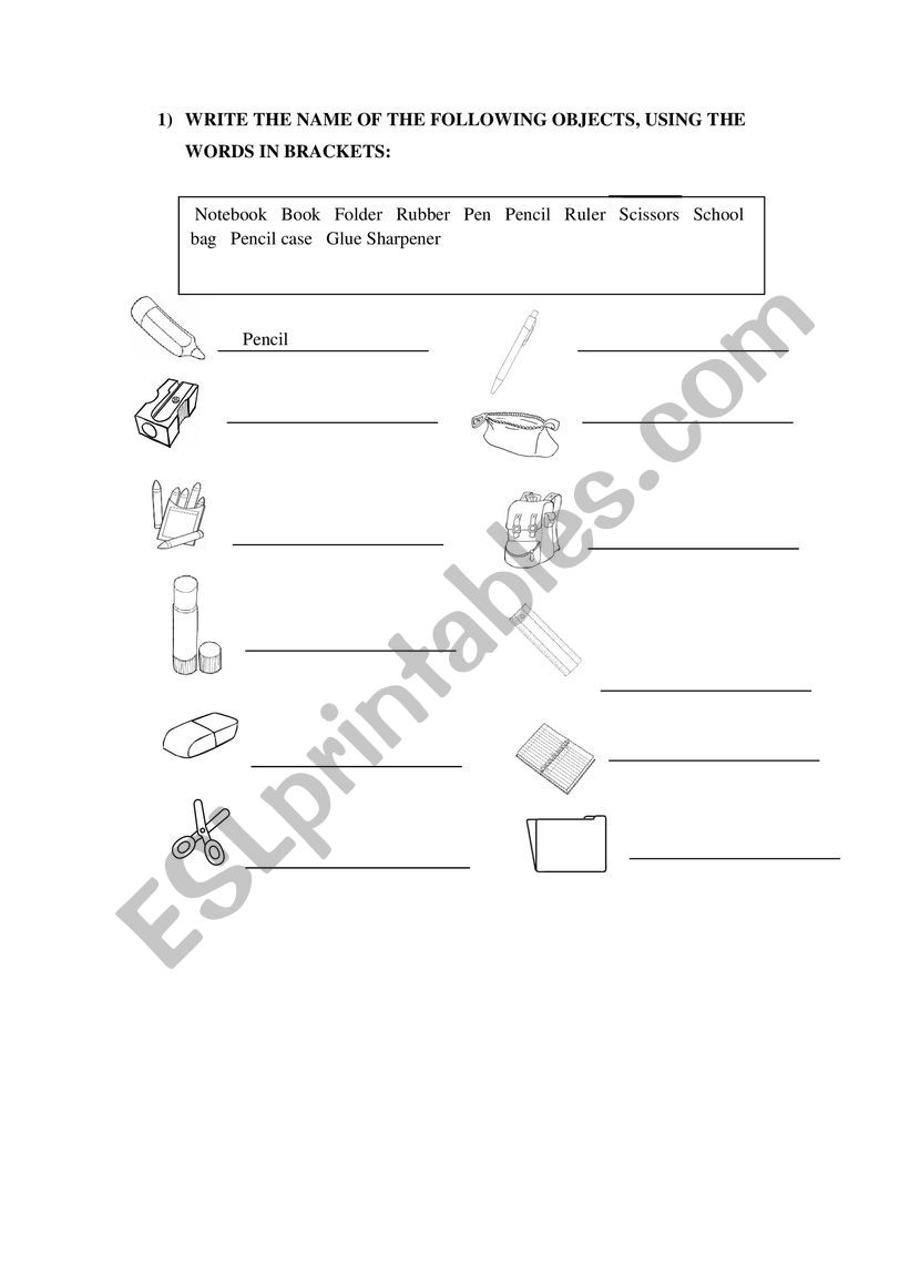 SCHOOL MATERIAL  worksheet