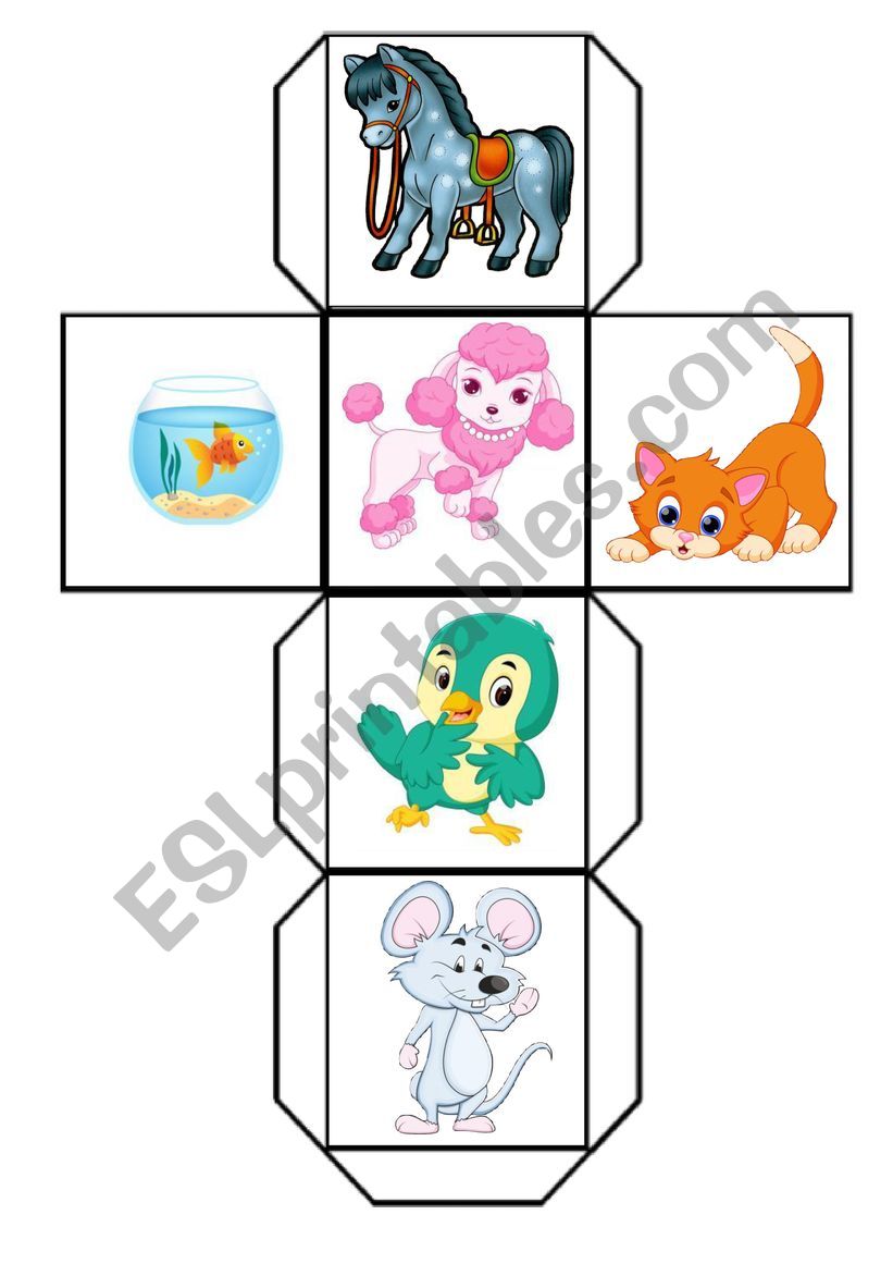 Pets (Animals) Dice Game worksheet