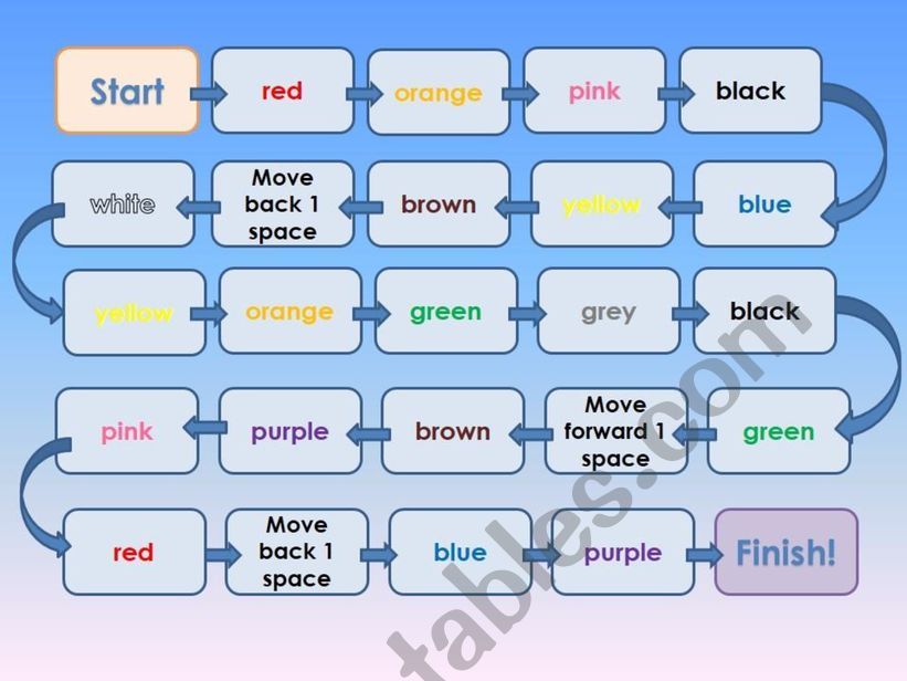 colors board game worksheet