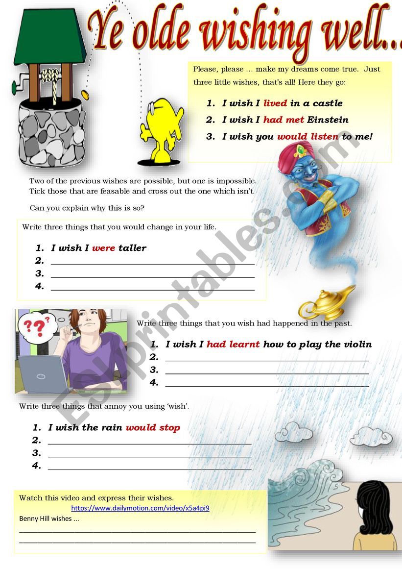 WISHES worksheet