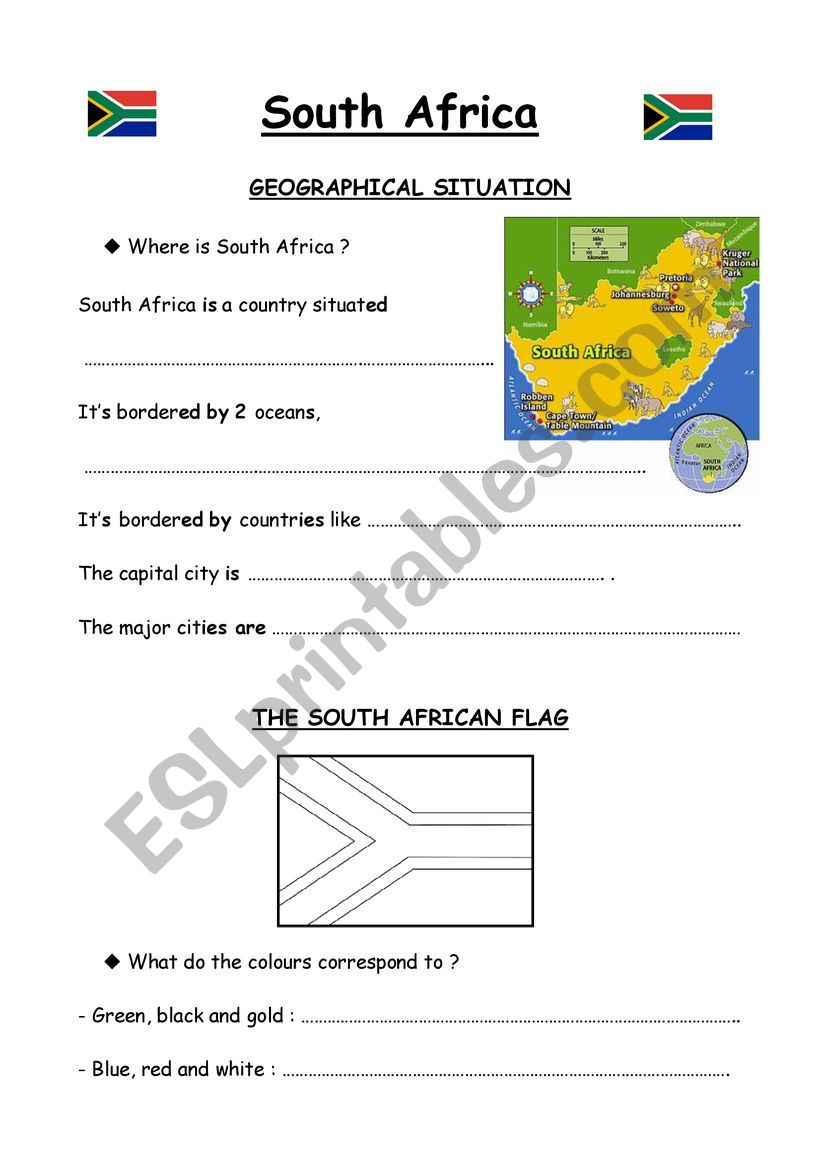 South Africa Basic Info worksheet