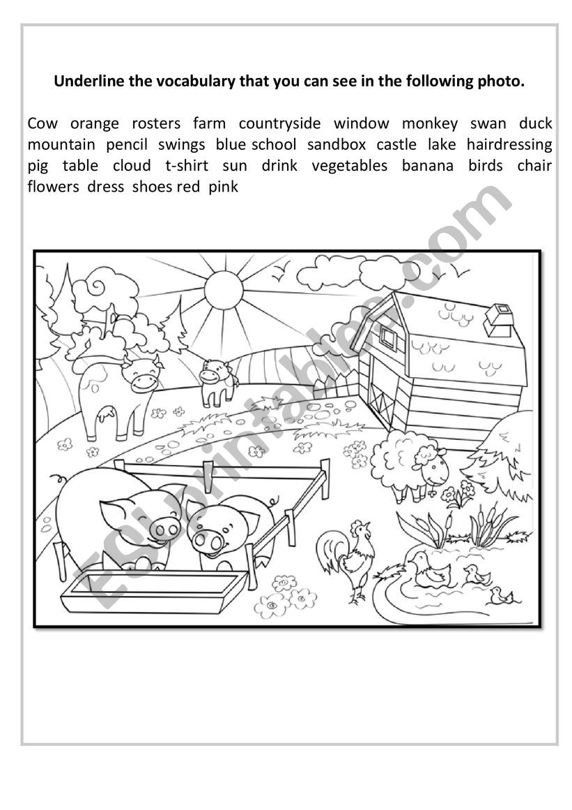 vocabulary farm worksheet