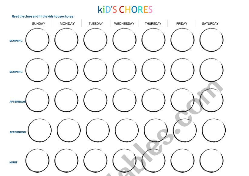 Kids Chores - Household chores 