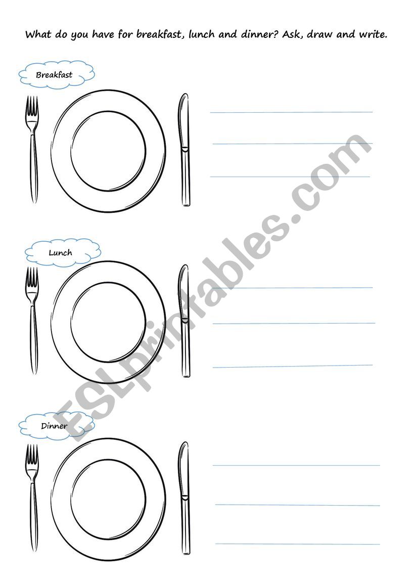 Breakfast-Lunch-Dinner worksheet