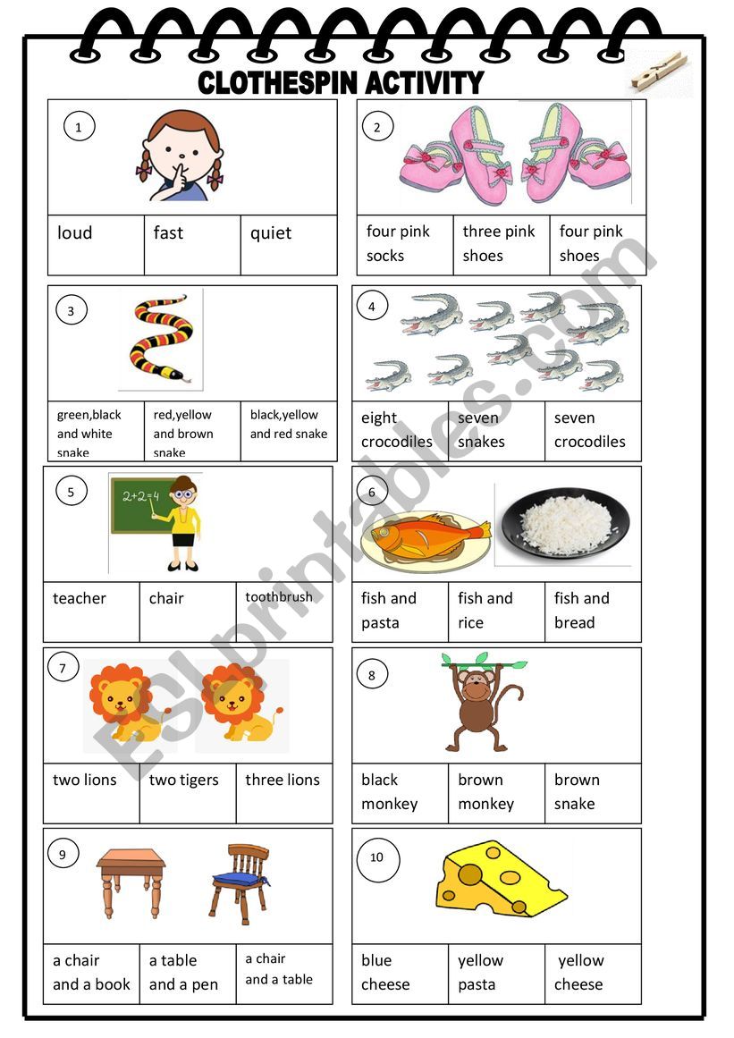 Clothespin Activity worksheet