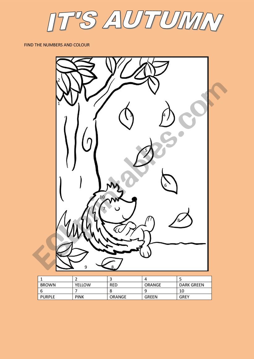  AUTUMN COLOURING worksheet