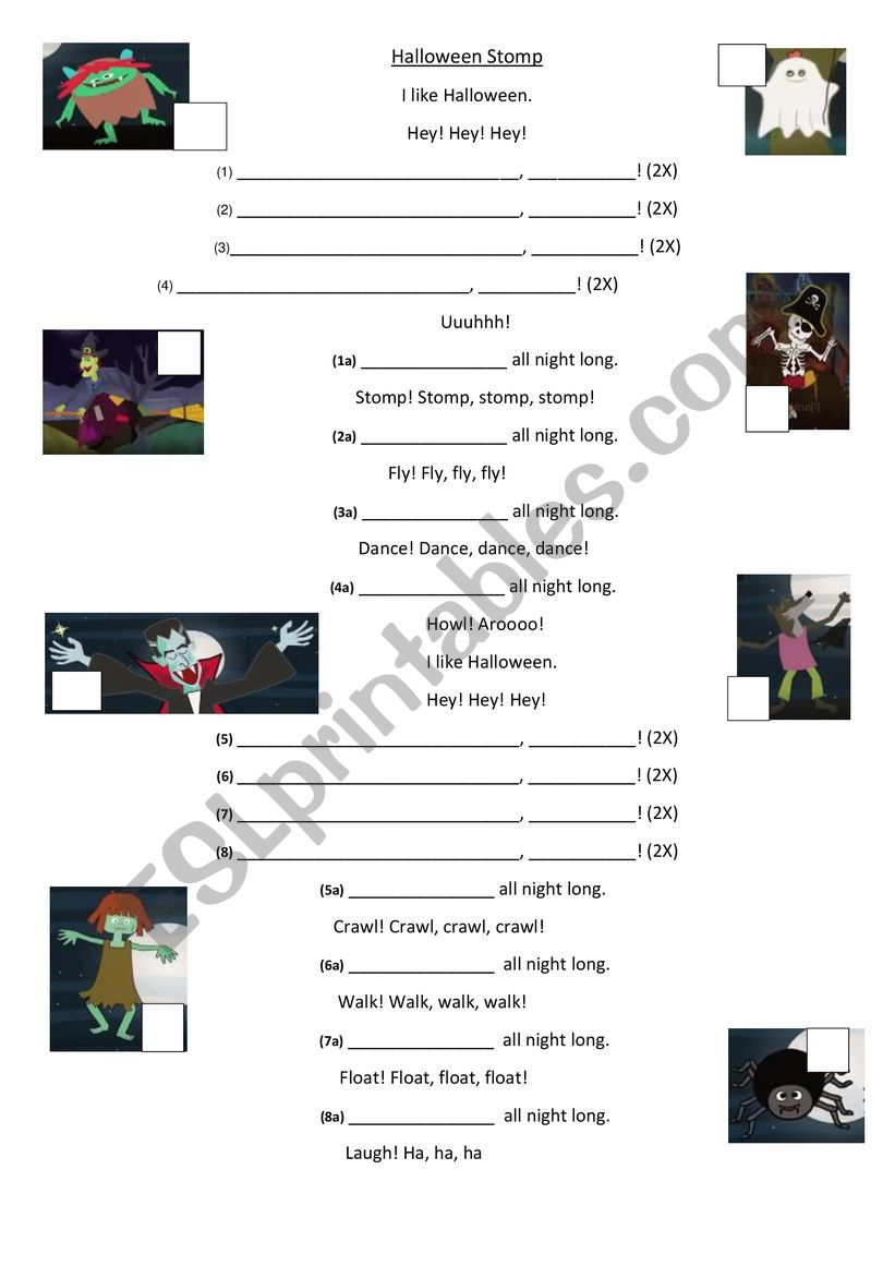 Halloween Stomp worksheet