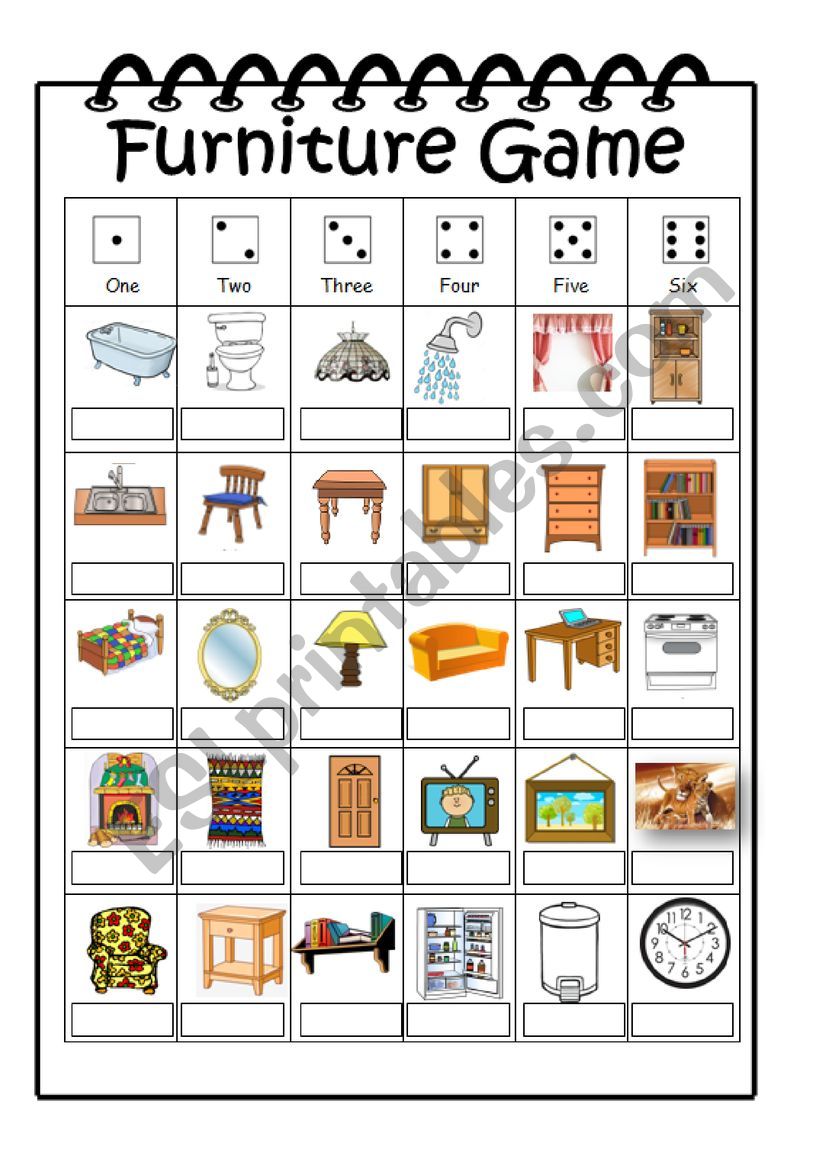 Furniture Game worksheet