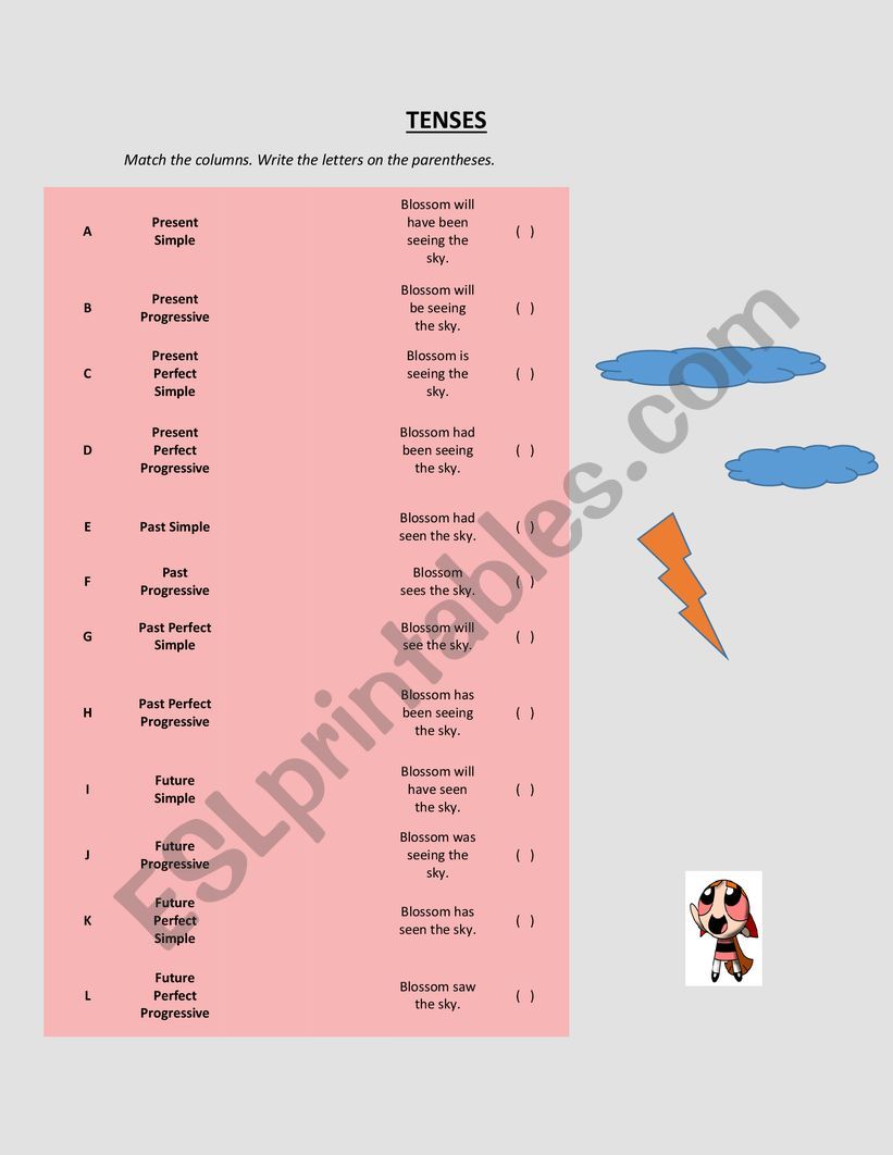 TENSES worksheet
