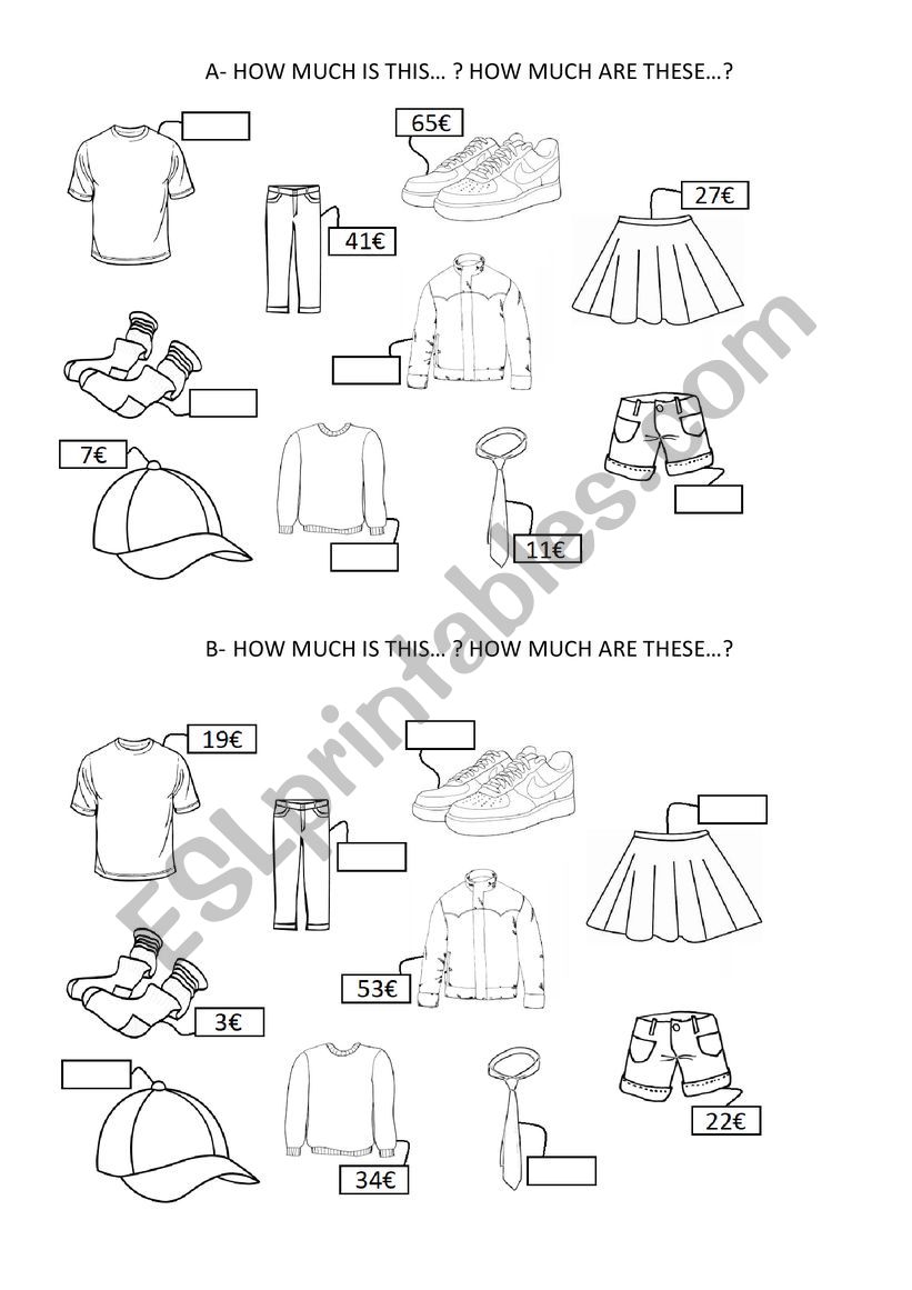 How much is this/are these? worksheet