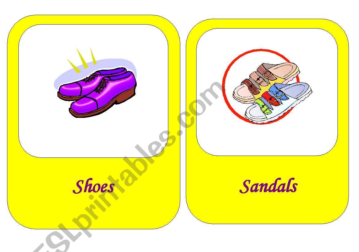 clothes flashcards 16 / 18 worksheet