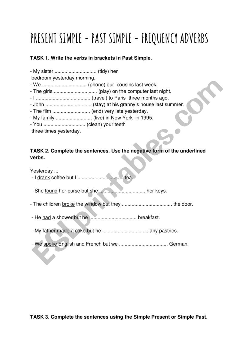 Present Simple, Present Continuous & Frequency Adverbs