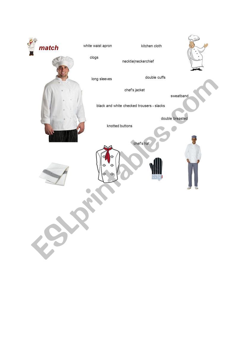 chefs uniform worksheet
