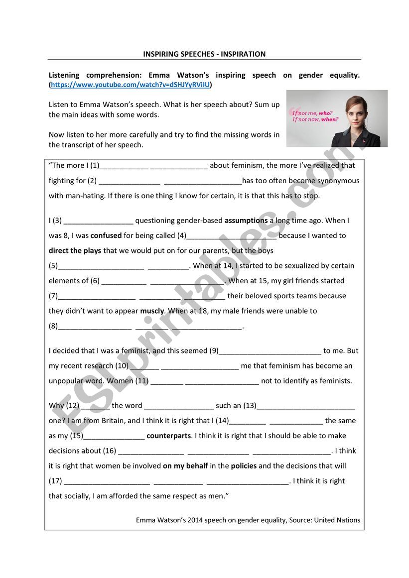 Inspiration worksheet