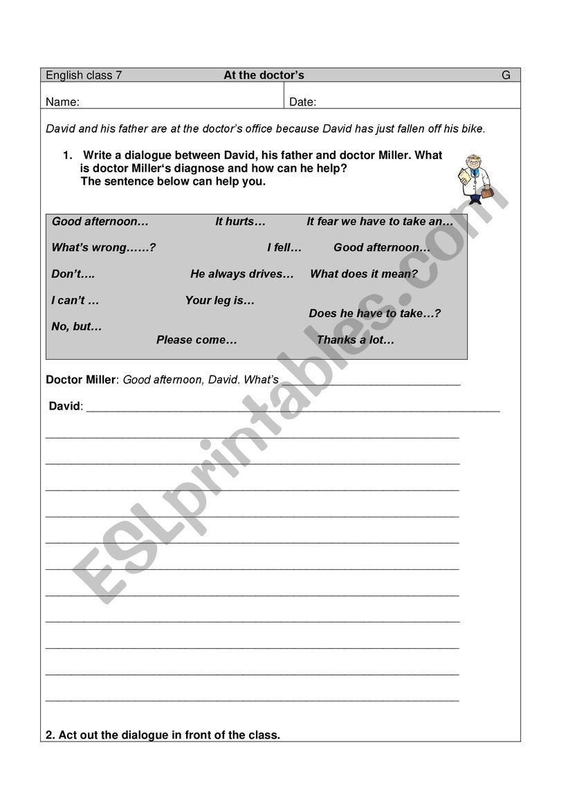 At the doctorÂ´s  worksheet