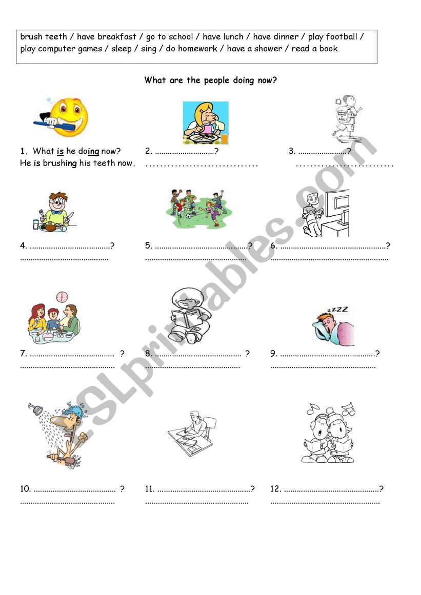 Present Continuous Tense worksheet