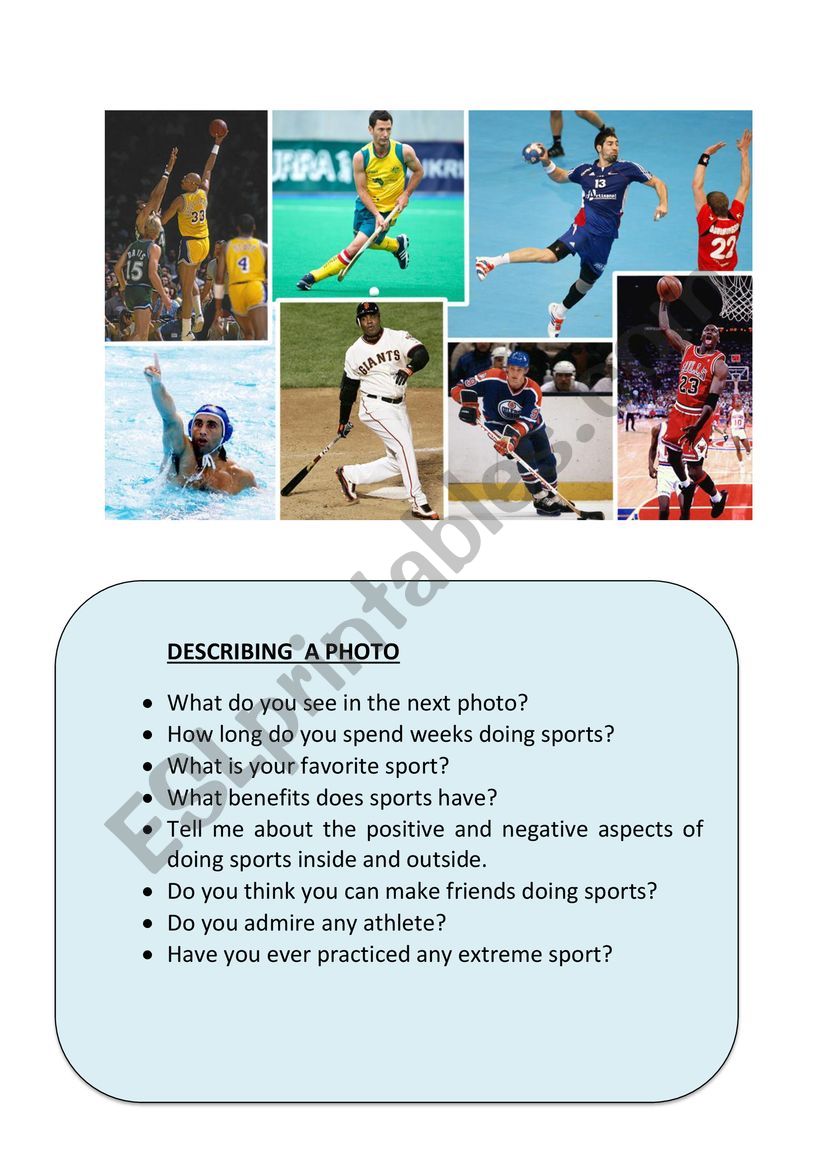 describing photo  worksheet