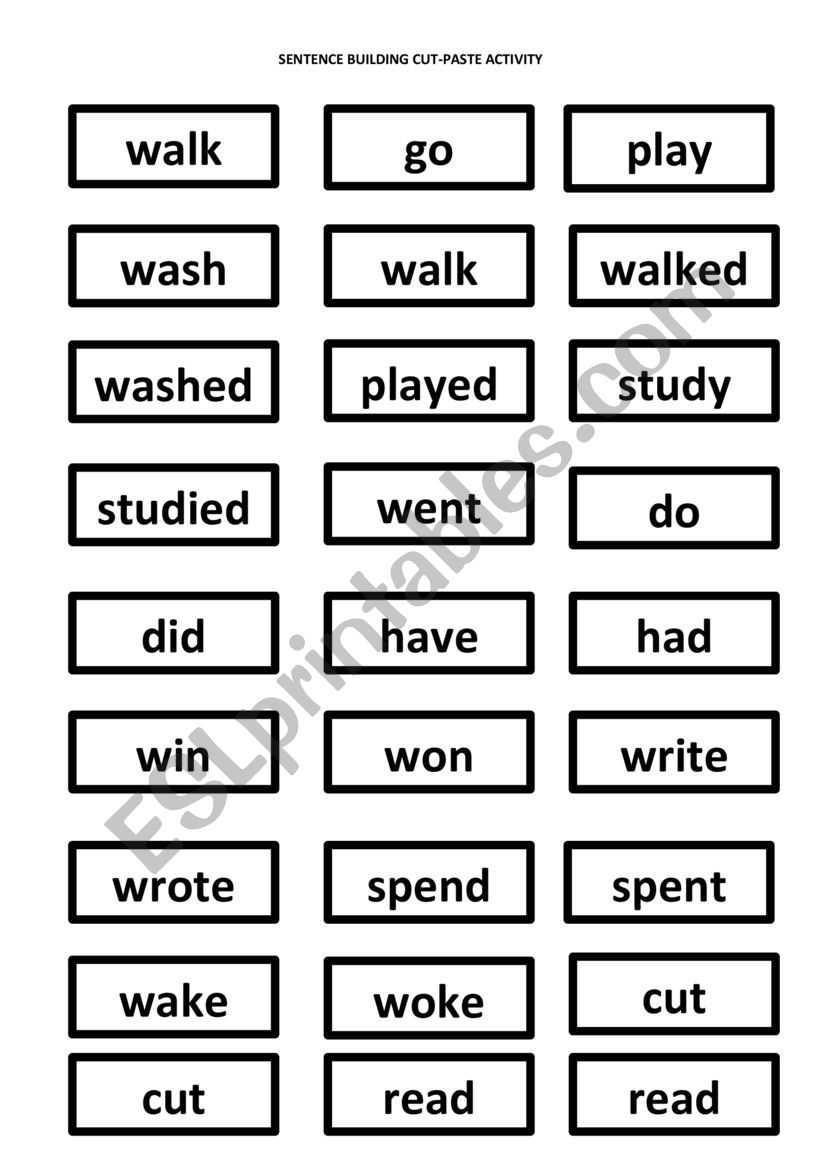 Sentence Building Activity worksheet
