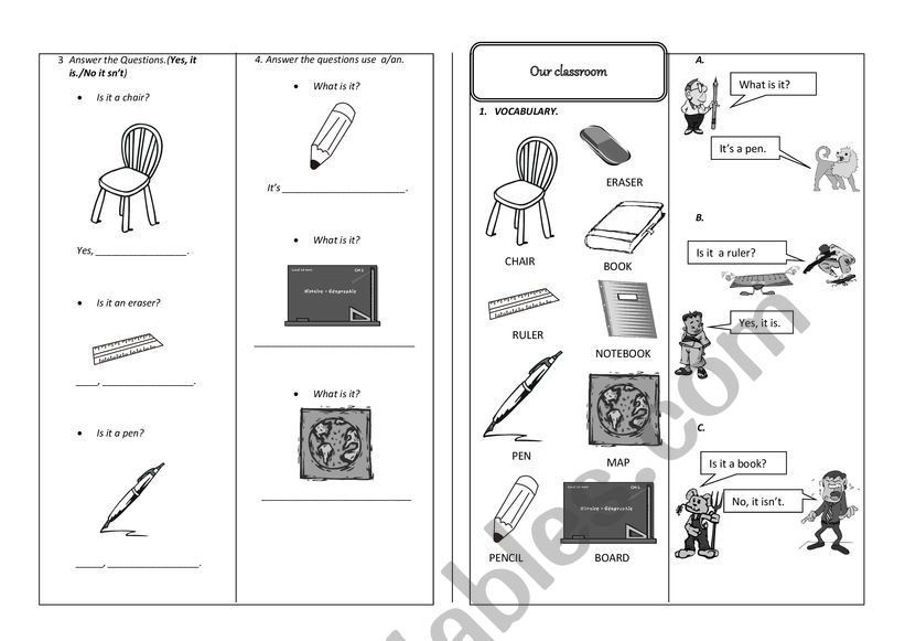 Our classroom esl worksheet by josias morales