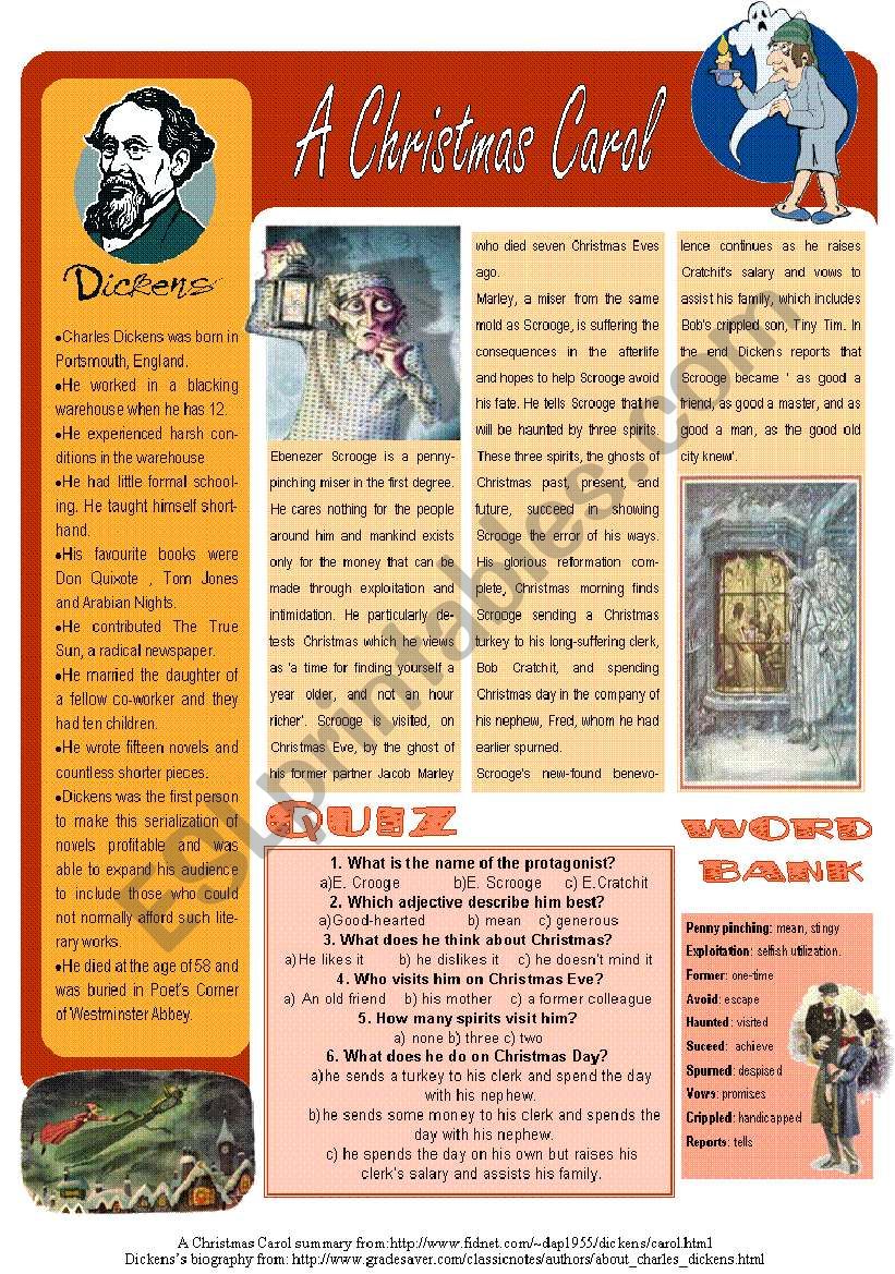 A Christmas Carol worksheet
