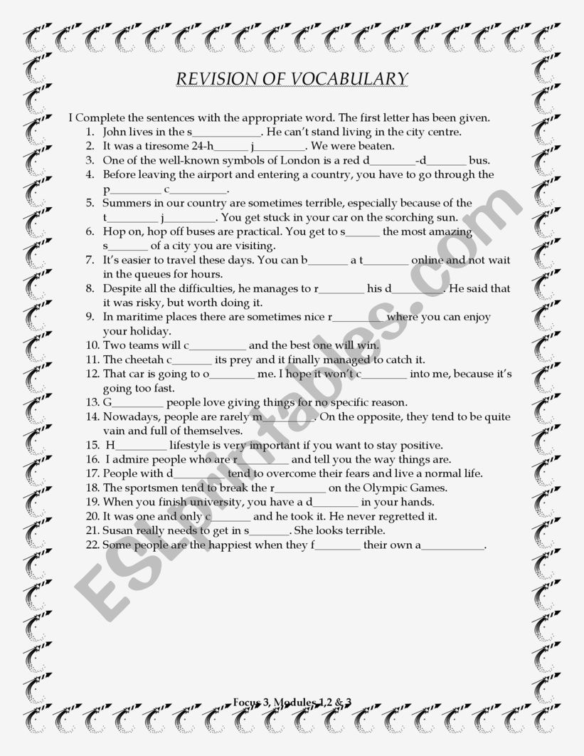 Vocabulary 16 worksheet