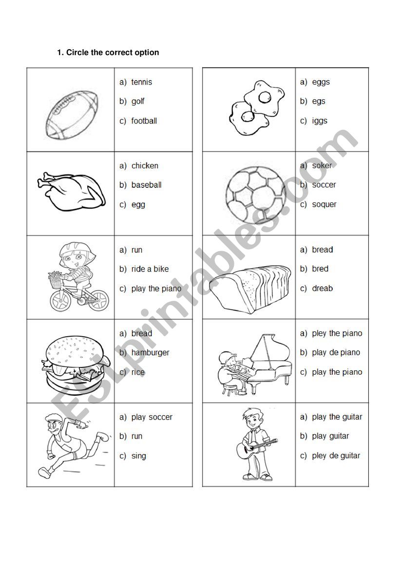 Exam worksheet