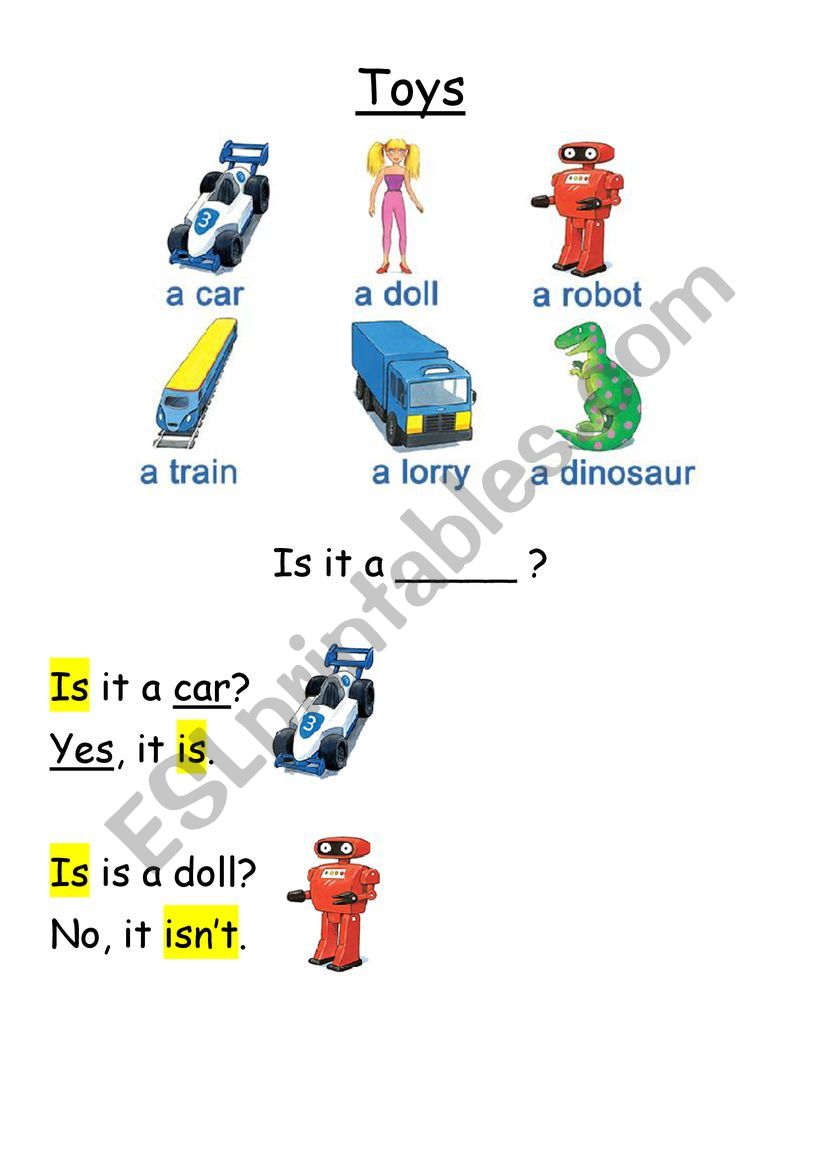 TOYS worksheet