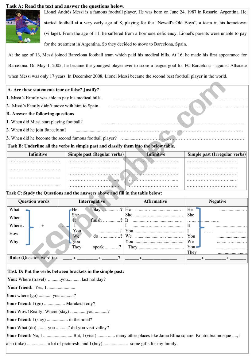 simple past worksheet