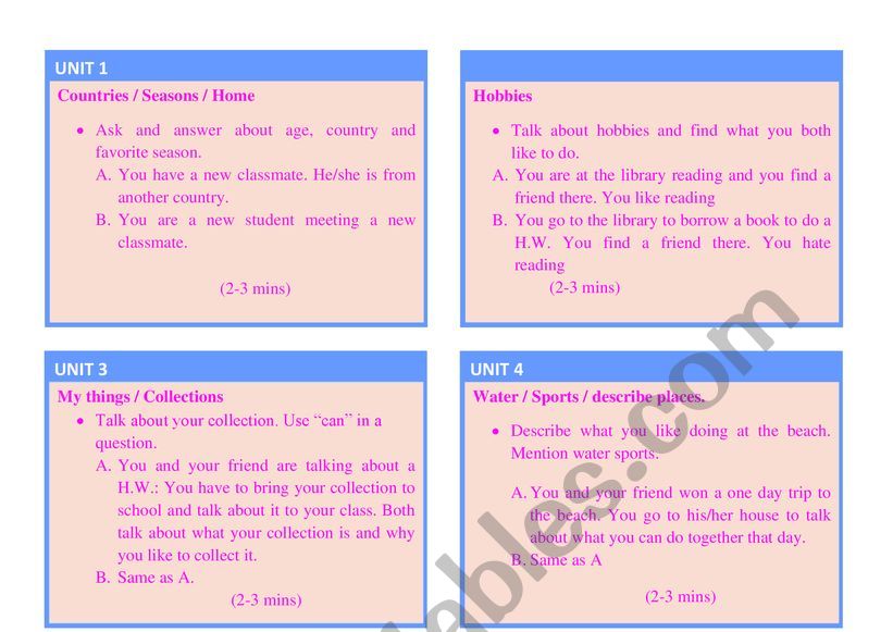 family and friends 3 final speaking test