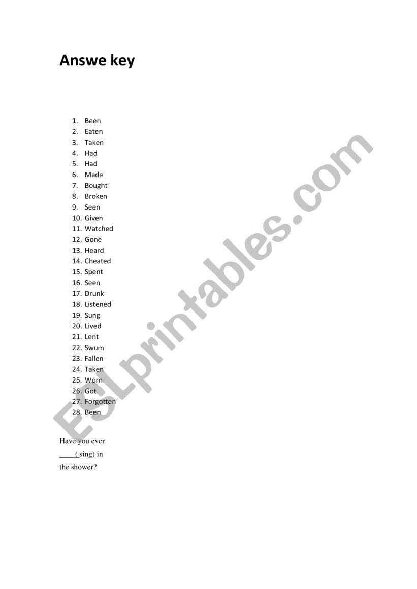 Present Perfect boardgame worksheet