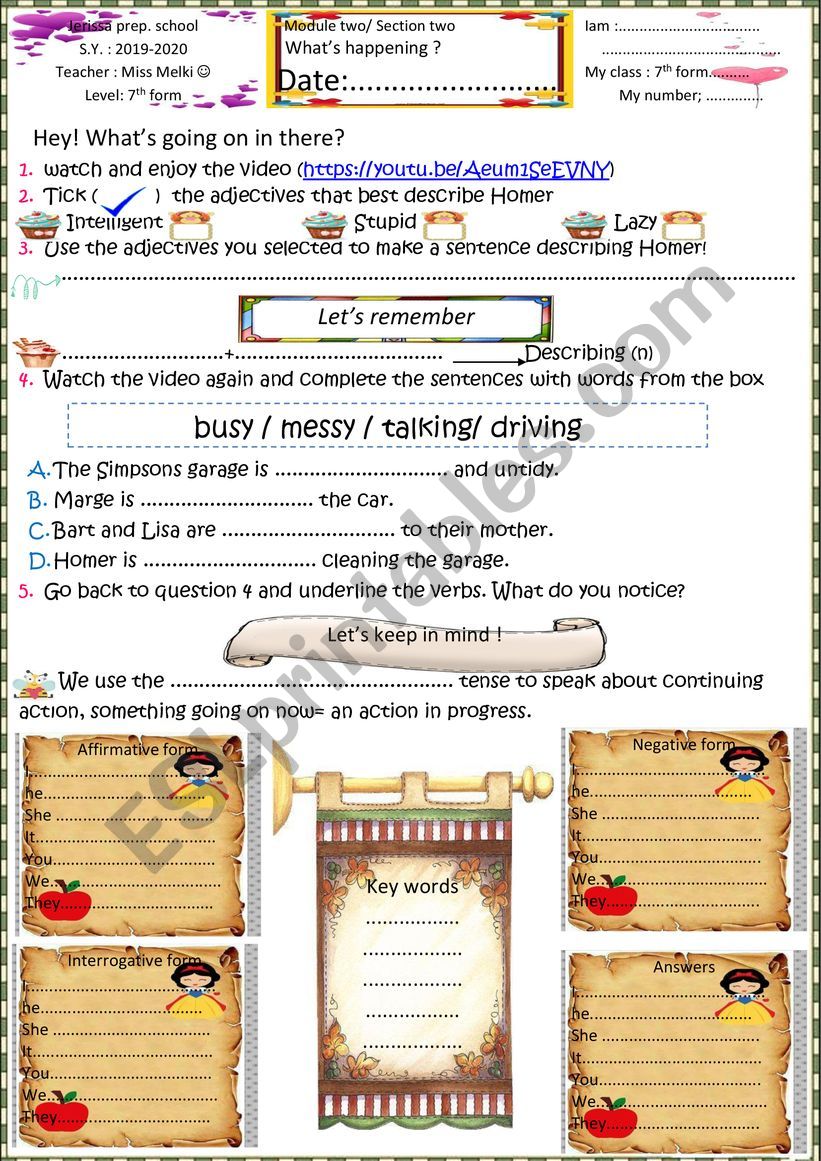 WhatÂ´s happening? (present progressive)