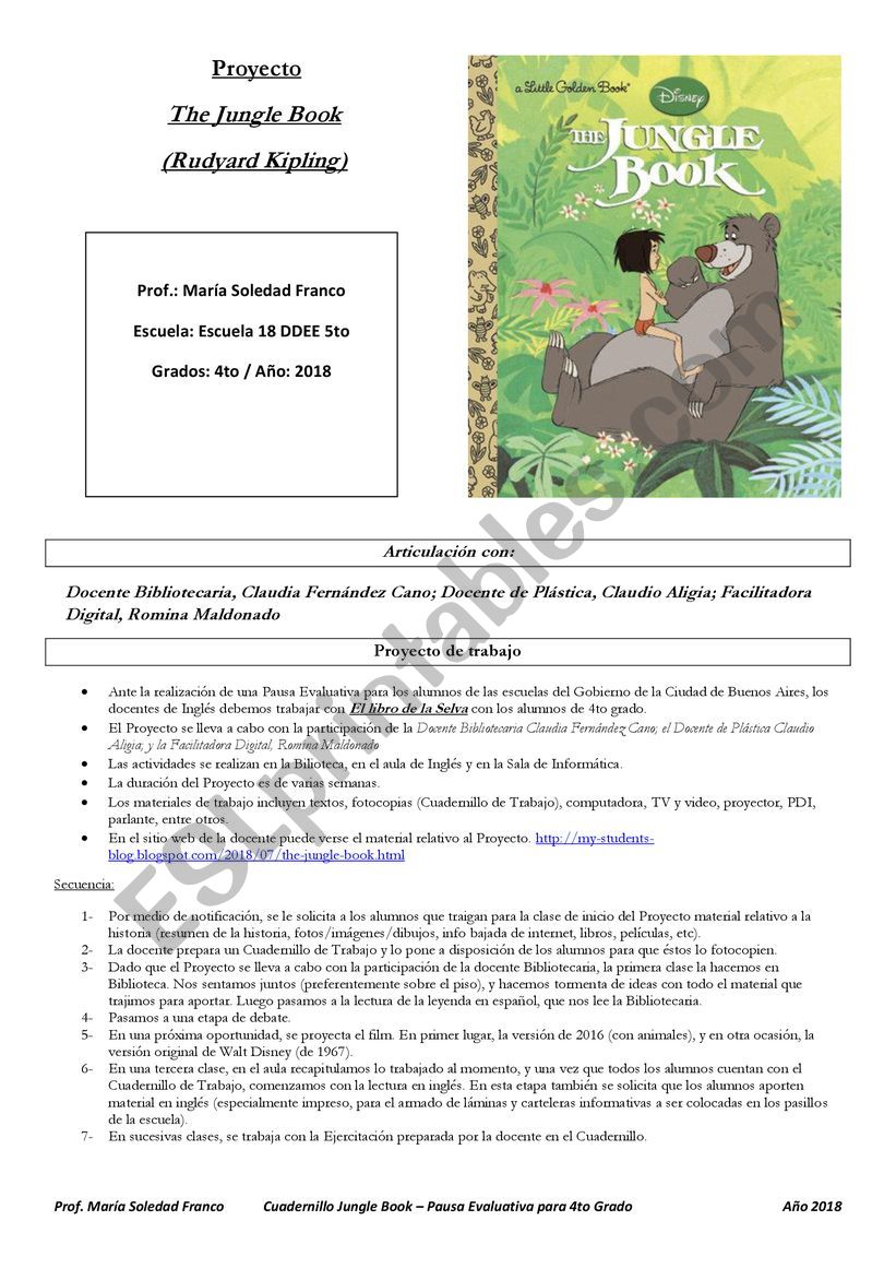 Jungle Book worksheet