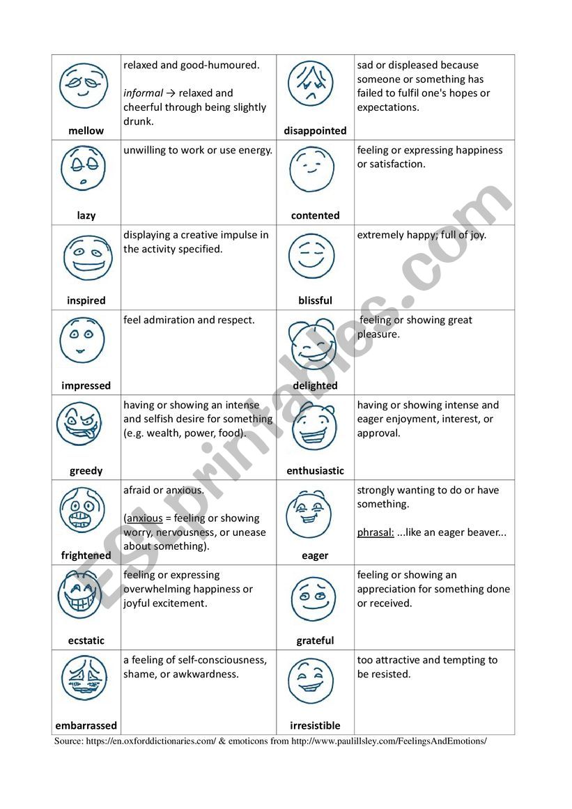 Emotion Flashcards worksheet